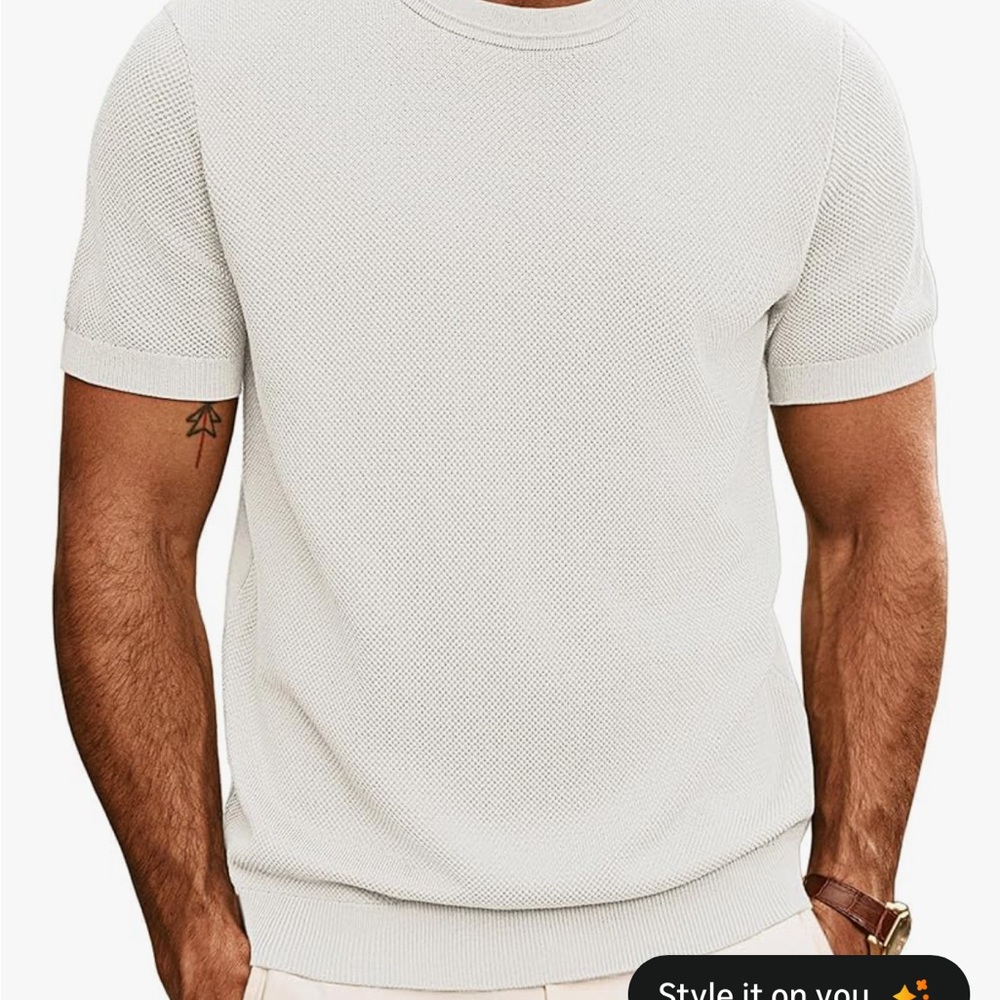 Amazon Men's Short Sleeve Tee - Cream